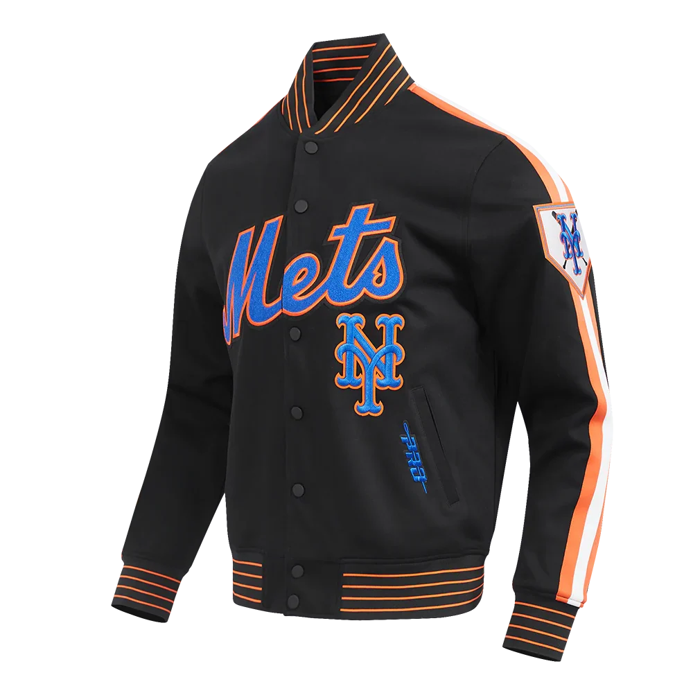 New York Mets MLB Pro Standard Men Black Cooperstown Game Day Double Knit Jacket product image 3, provided for visual