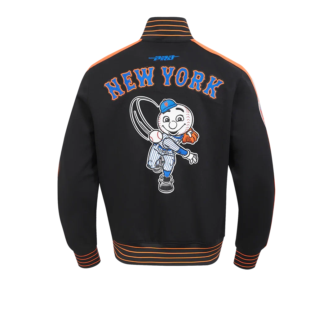 New York Mets MLB Pro Standard Men Black Cooperstown Game Day Double Knit Jacket product image 2, provided for visual