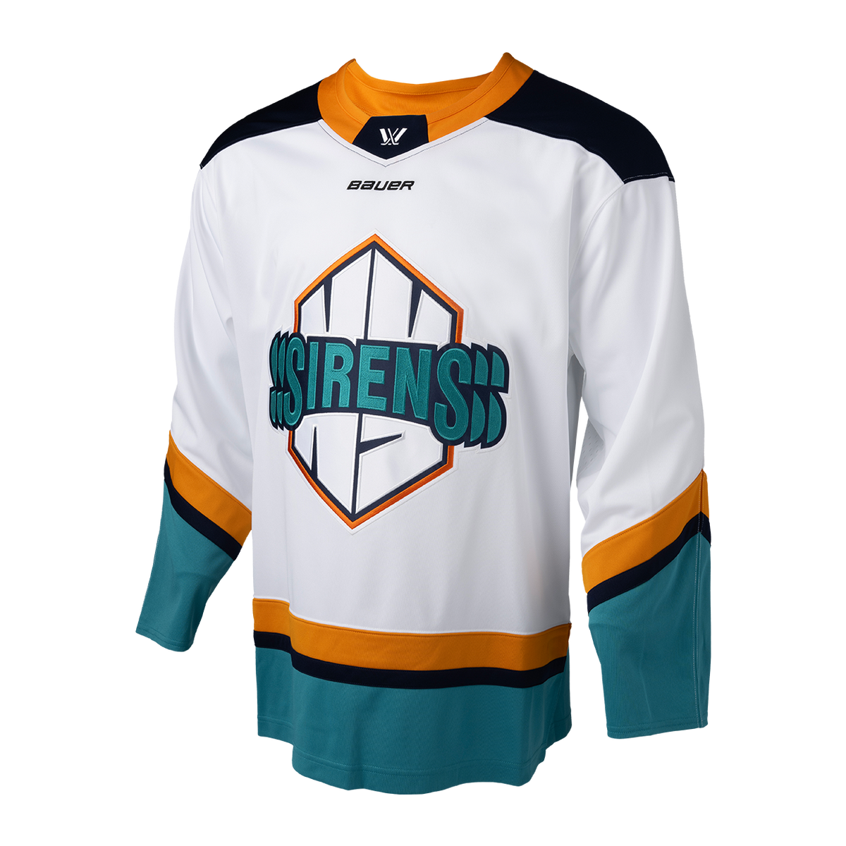 New York Sirens PWHL Bauer Unisex White 2025 Replica Away Jersey product image 3, provided for visual reference and product