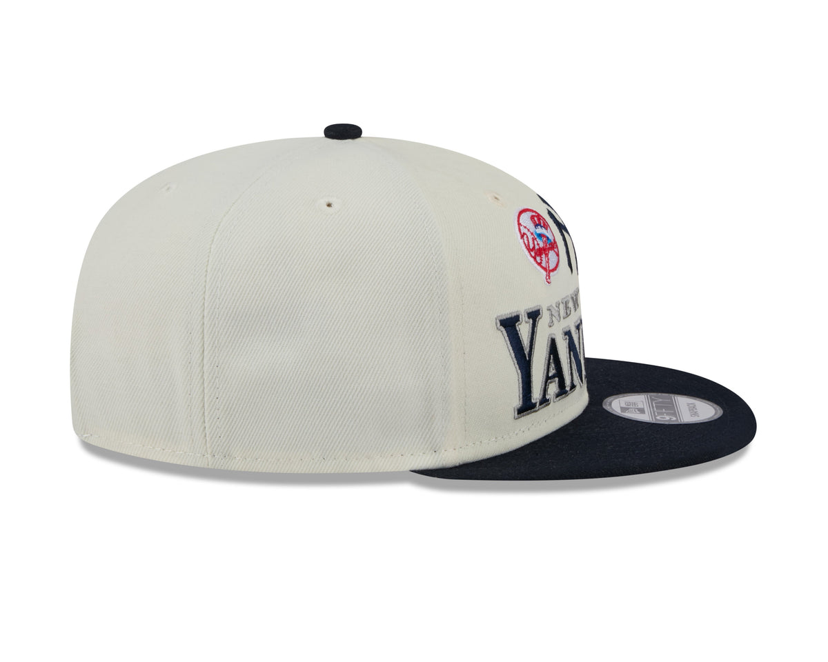 New York Yankees MLB New Era Men Cream/Navy 9Fifty Two Tone Archive Snapback product image 6, provided for visual reference