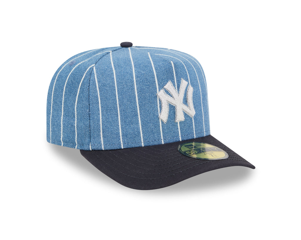 New York Yankees MLB New Era Men Light Blue/Black 59Fifty A-Frame Parallel Fitted Hat product image 4, provided for visual