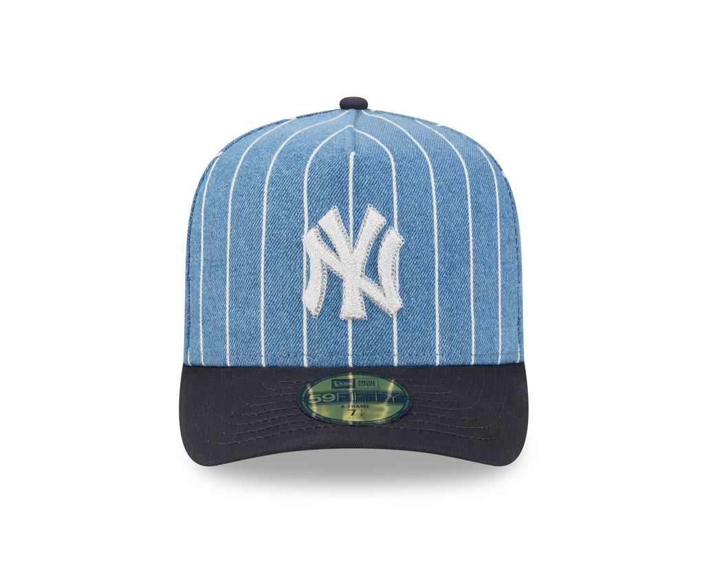 New York Yankees MLB New Era Men Light Blue/Black 59Fifty A-Frame Parallel Fitted Hat product image 3, provided for visual