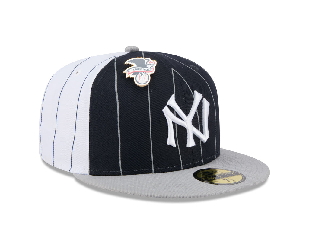 New York Yankees MLB New Era Men Navy 59Fifty Two Tone Pinstripe Fitted Hat product image 1, provided for visual reference