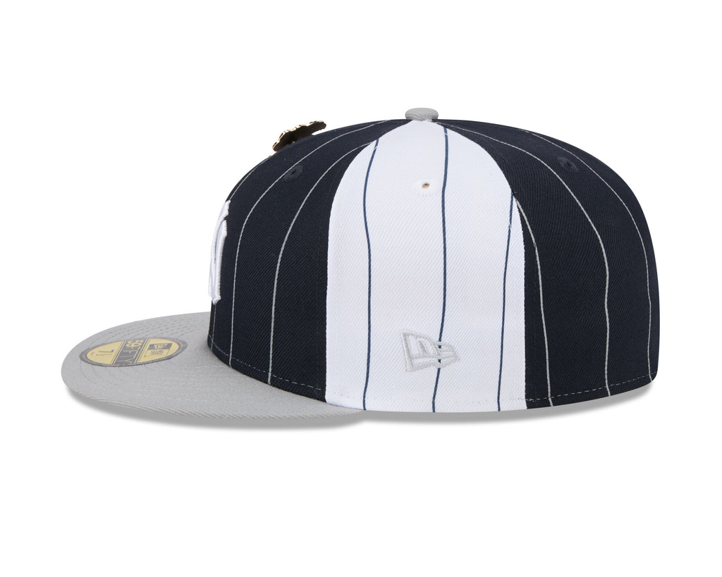 New York Yankees MLB New Era Men Navy 59Fifty Two Tone Pinstripe Fitted Hat product image 2, provided for visual reference