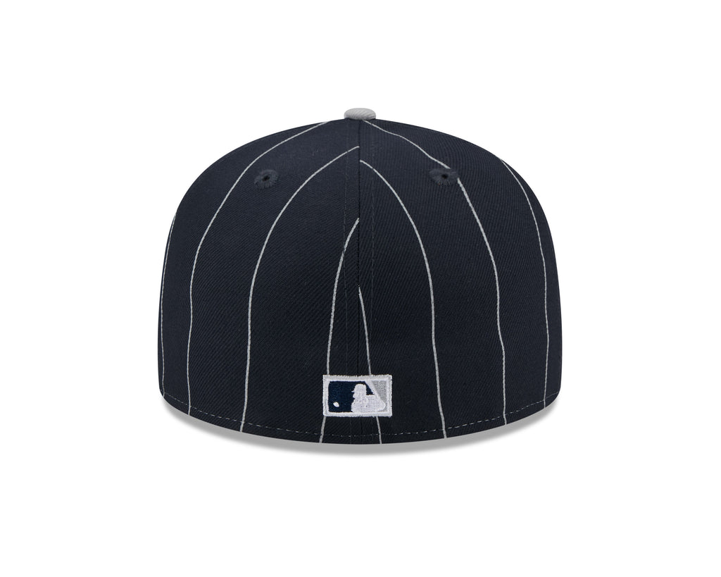 New York Yankees MLB New Era Men Navy 59Fifty Two Tone Pinstripe Fitted Hat product image 5, provided for visual reference