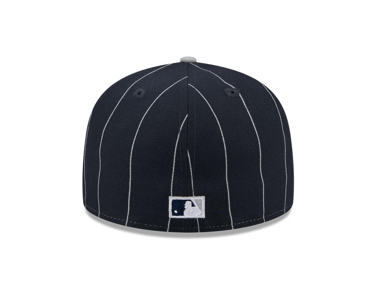 New York Yankees MLB New Era Men Navy 59Fifty Two Tone Pinstripe Fitted Hat product image 5, provided for visual reference