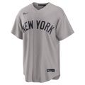 New York Yankees MLB Nike Men Atmosphere Grey Road Replica Jersey product image 1, provided for visual reference and product