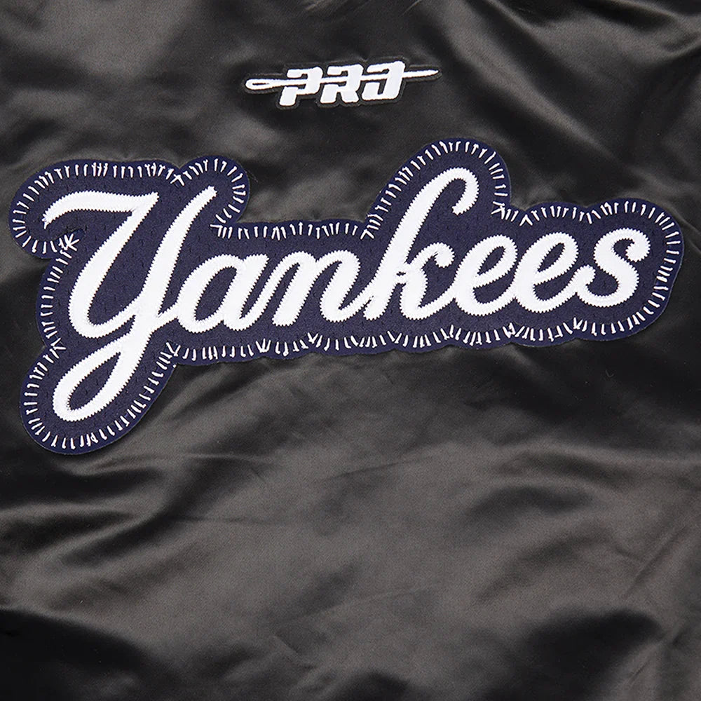 New York Yankees MLB Pro Standard Men Black DIY Pick Stitch Rib Satin Jacket product image 5, provided for visual reference