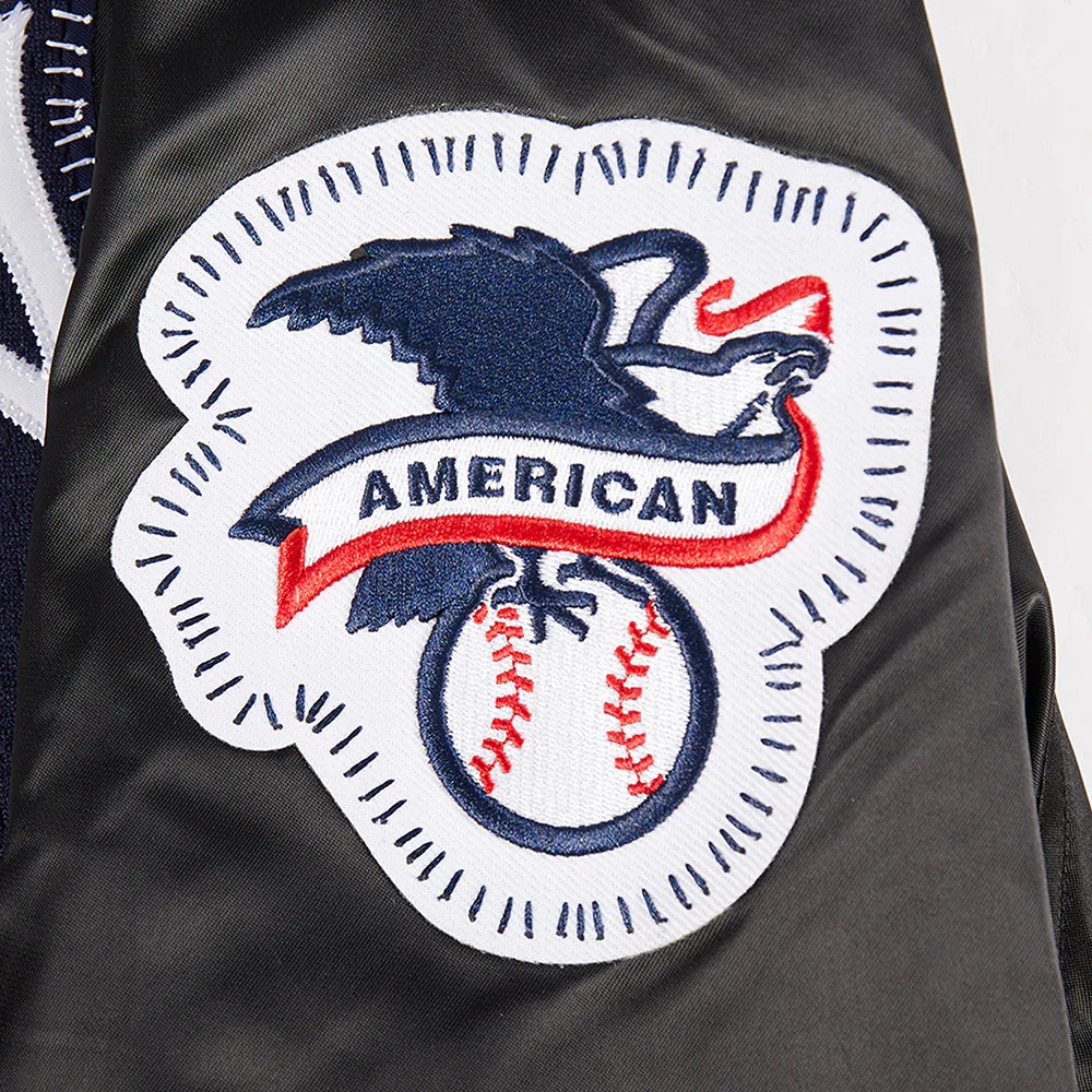 New York Yankees MLB Pro Standard Men Black DIY Pick Stitch Rib Satin Jacket product image 6, provided for visual reference