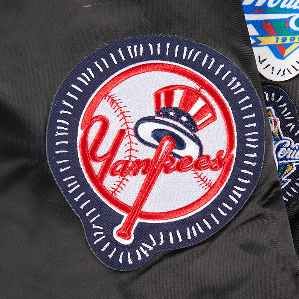 New York Yankees MLB Pro Standard Men Black DIY Pick Stitch Rib Satin Jacket product image 7, provided for visual reference