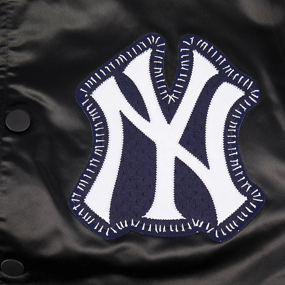 New York Yankees MLB Pro Standard Men Black DIY Pick Stitch Rib Satin Jacket product image 8, provided for visual reference