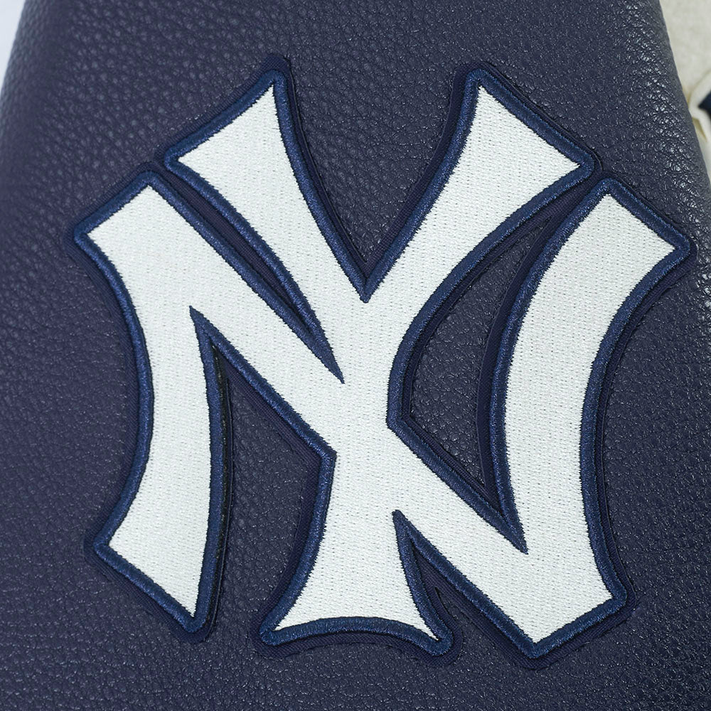 New York Yankees MLB Pro Standard Men Eggshell/Navy Modern Originals Rib Wool Varsity Jacket product image 10, provided for
