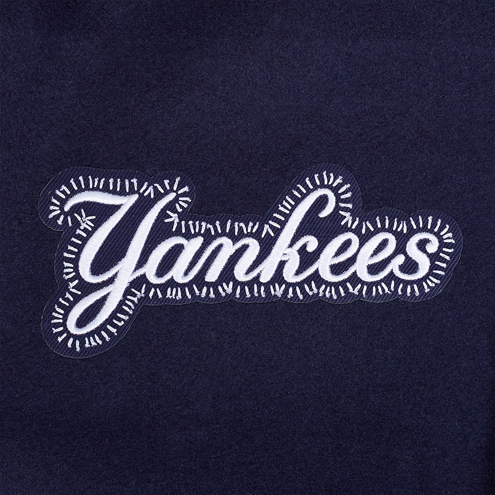 New York Yankees MLB Pro Standard Men Navy DIY Pick Stitch Rib Wool Varsity Jacket product image 6, provided for visual