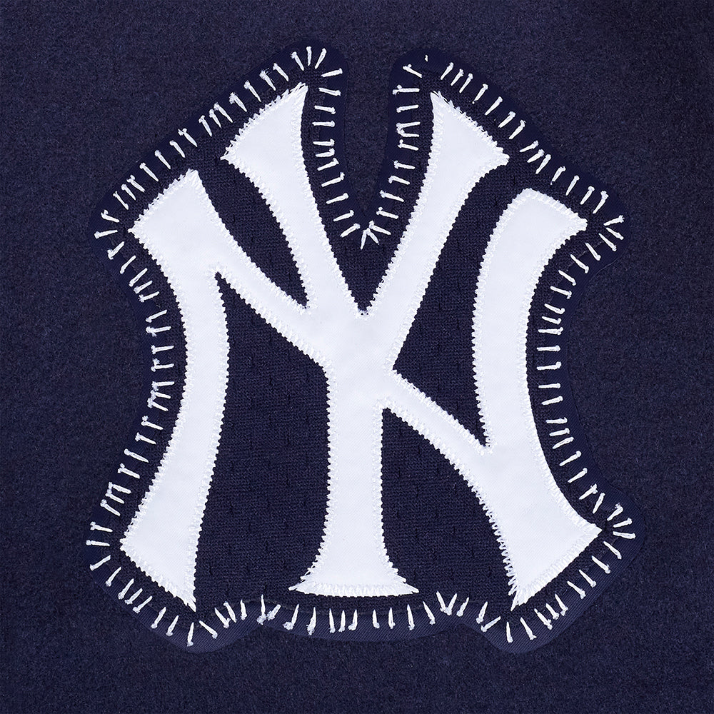 New York Yankees MLB Pro Standard Men Navy DIY Pick Stitch Rib Wool Varsity Jacket product image 7, provided for visual