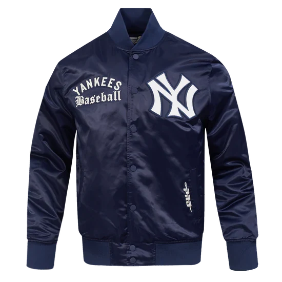 New York Yankees MLB Pro Standard Men Navy Modern Originals Satin Jacket product image 1, provided for visual reference and