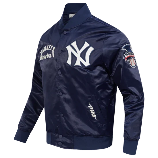 New York Yankees MLB Pro Standard Men Navy Modern Originals Satin Jacket product image 3, provided for visual reference and