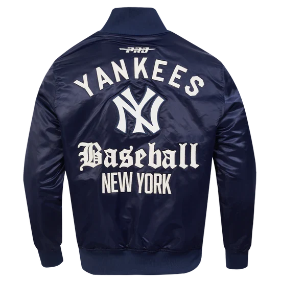 New York Yankees MLB Pro Standard Men Navy Modern Originals Satin Jacket product image 2, provided for visual reference and