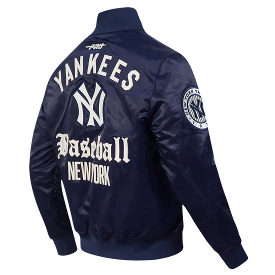 New York Yankees MLB Pro Standard Men Navy Modern Originals Satin Jacket product image 4, provided for visual reference and