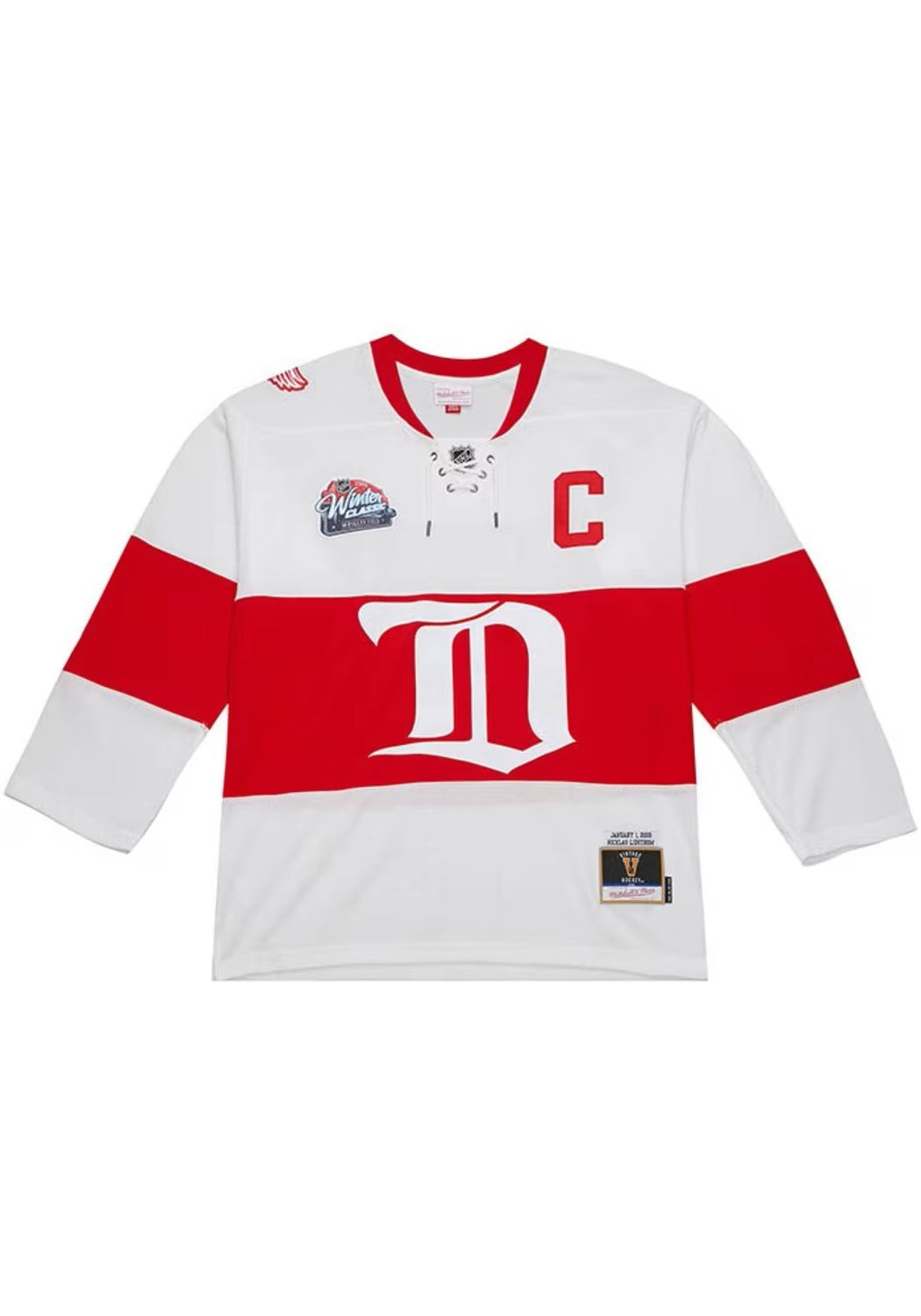 Nicklas Lidstrom Detroit Red Wings NHL Mitchell & Ness Men White 2008 Blue Line Authentic Jersey product image 2, provided