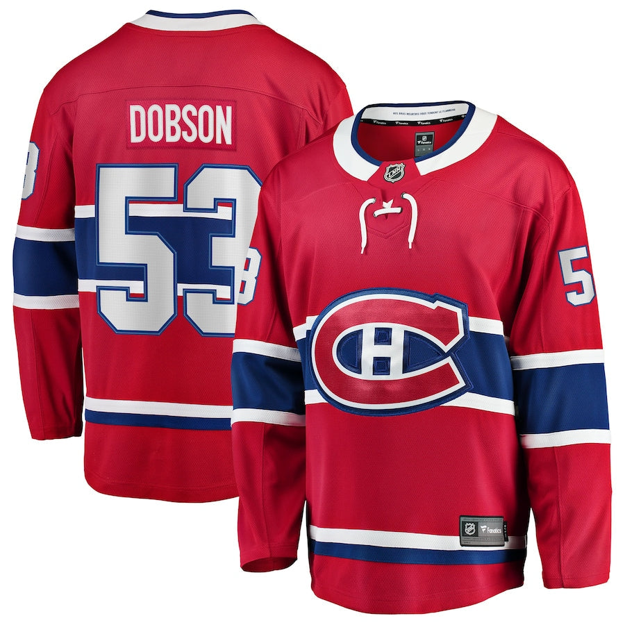 Noah Dobson Montreal Canadiens NHL Fanatics Branded Men Red Breakaway Jersey product image 3, provided for visual reference