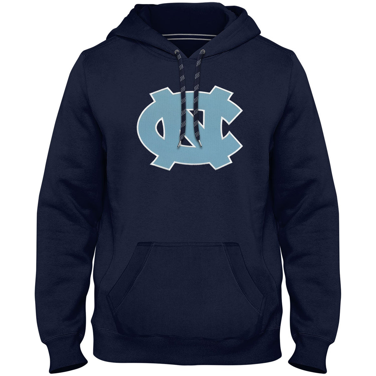 North Carolina Tar Heels NCAA Bulletin Men Navy Express Twill Logo Hoodie product image 1, provided for visual reference and