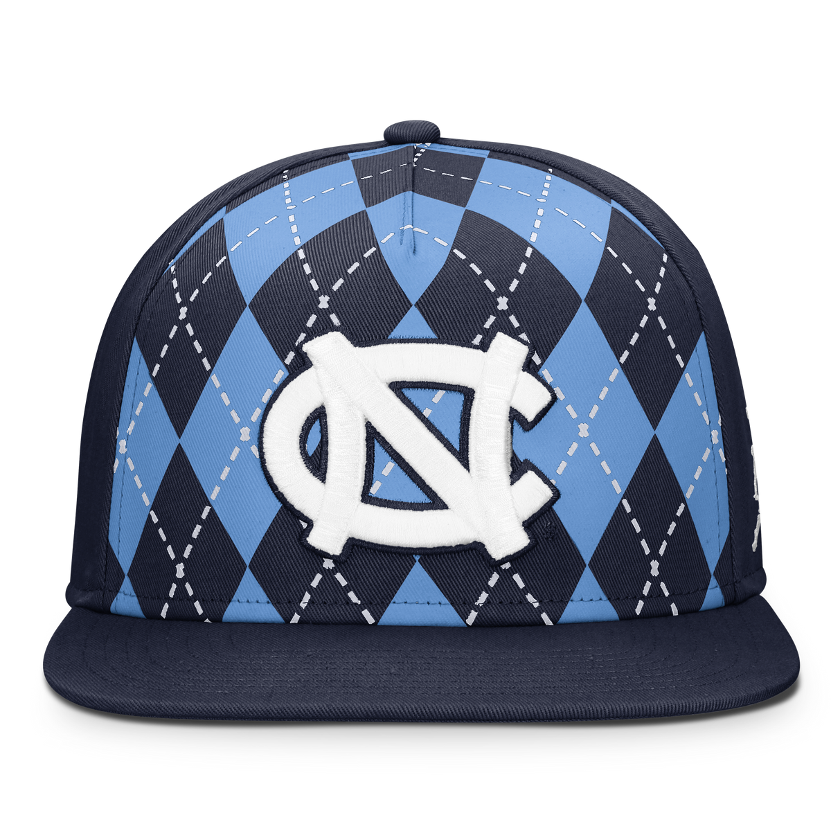 North Carolina Tar Heels NCAA Jordan Men Navy Pro Argyle Snapback Hat product image 3, provided for visual reference and
