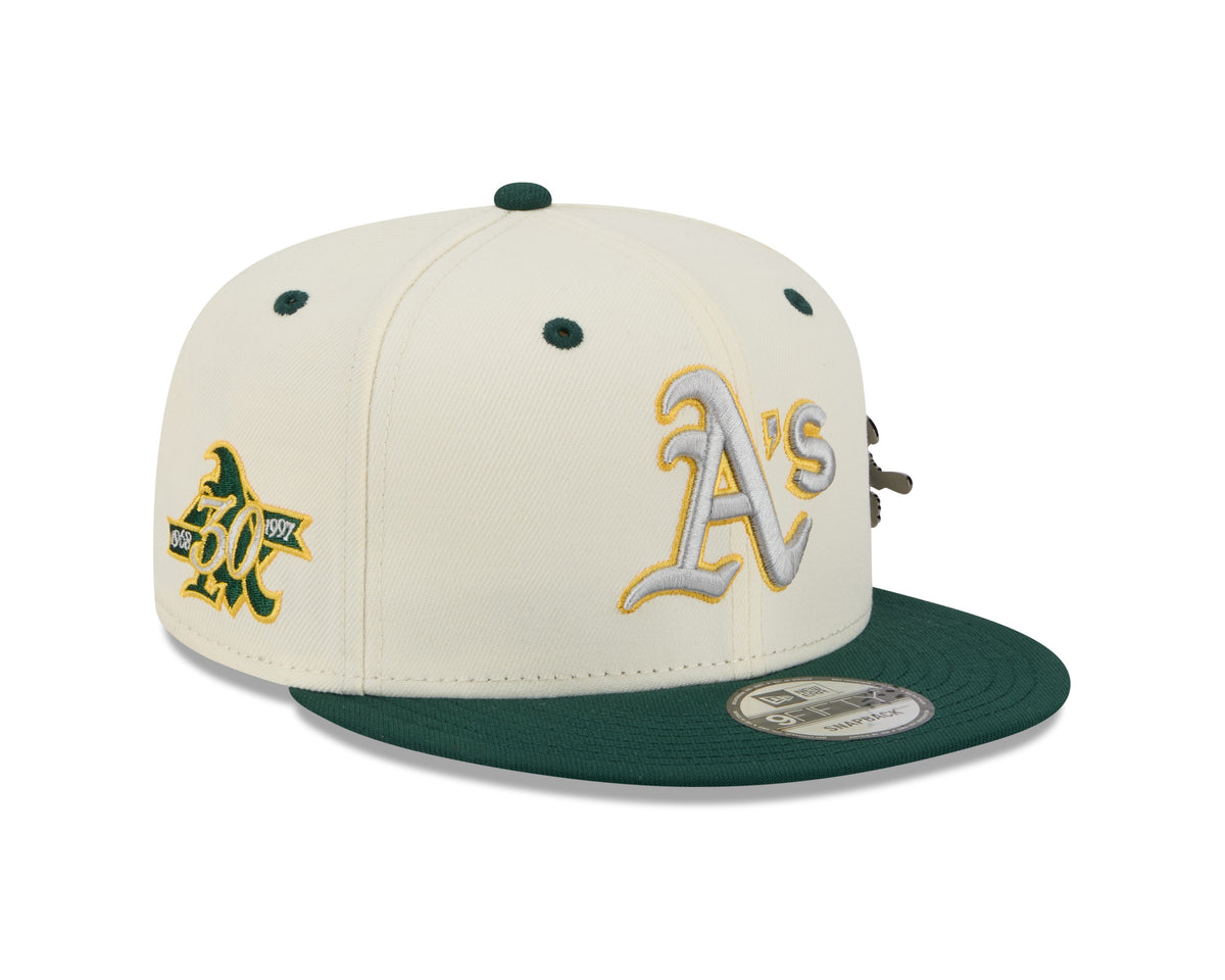 Oakland Athletics MLB New Era Men Cream/Green 9Fifty Mascot Pin Snapback product image 4, provided for visual reference and