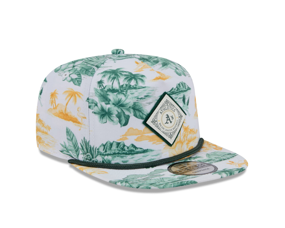 Oakland Athletics MLB New Era Men White Cord Golfer Printed Snapback product image 3, provided for visual reference and