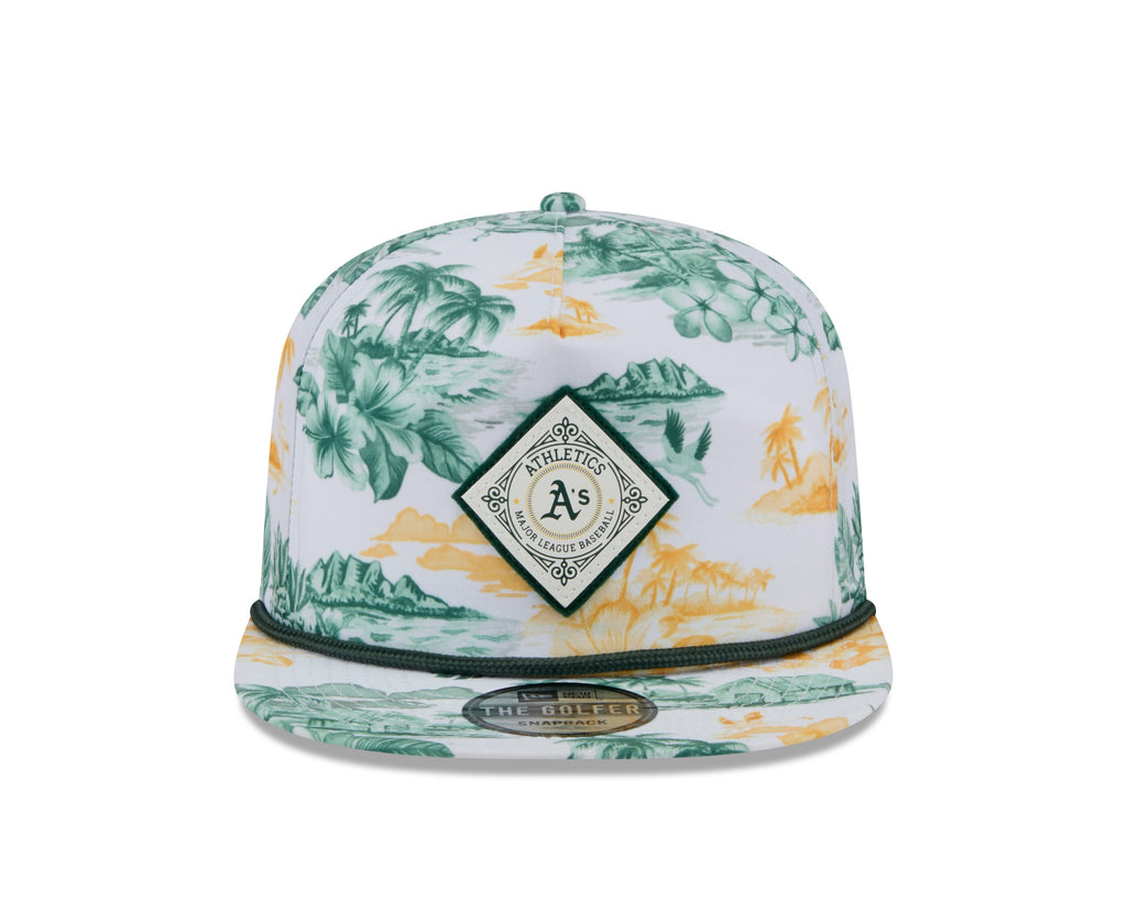 Oakland Athletics MLB New Era Men White Cord Golfer Printed Snapback product image 4, provided for visual reference and