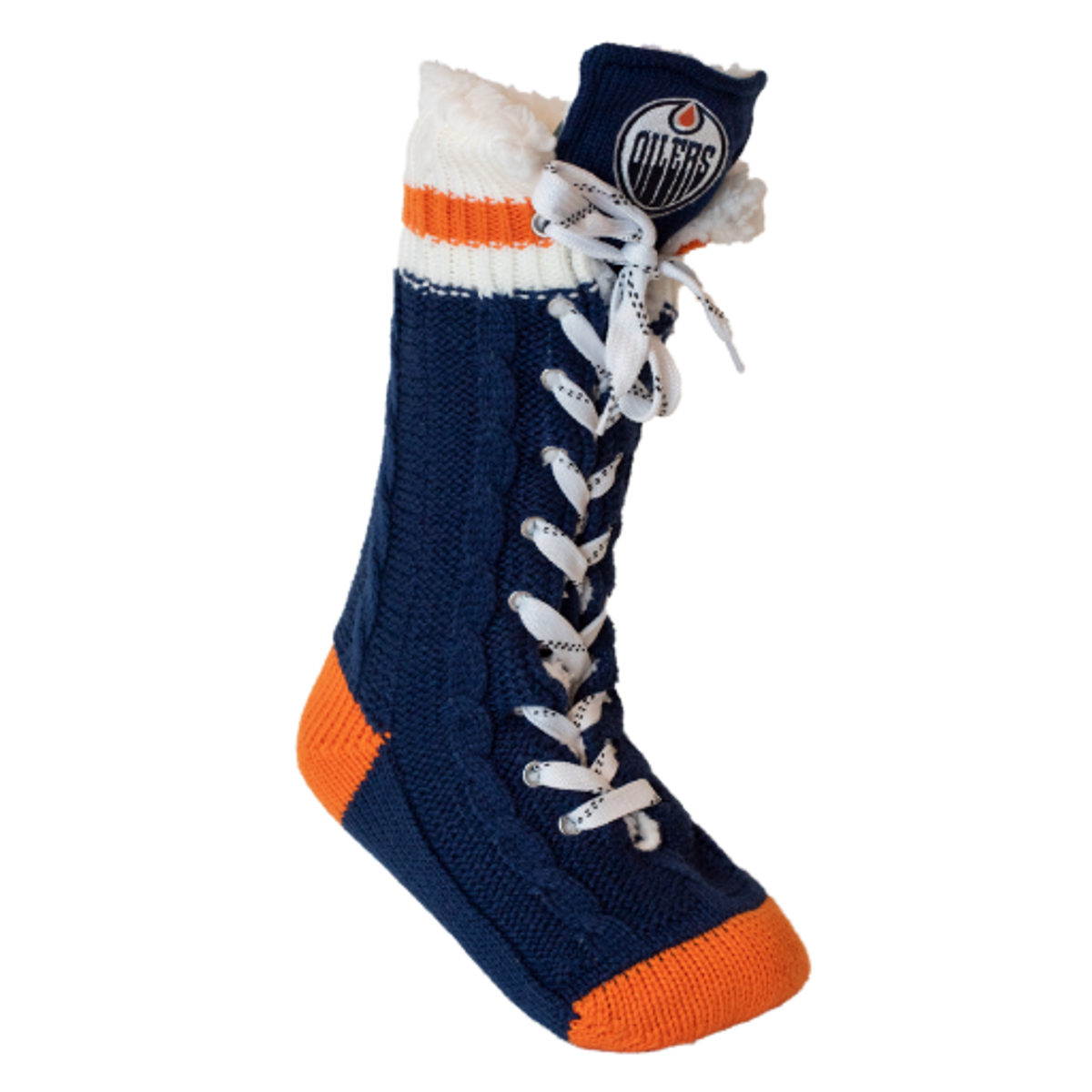Edmonton Oilers NHL Hockey Sockey Unisex Navy Slipper Skates Socks product image 3, provided for visual reference and