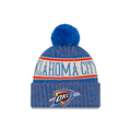 Oklahoma City Thunder NBA New Era Men Blue Sport Cuff Pom Knit product image 1, provided for visual reference and product