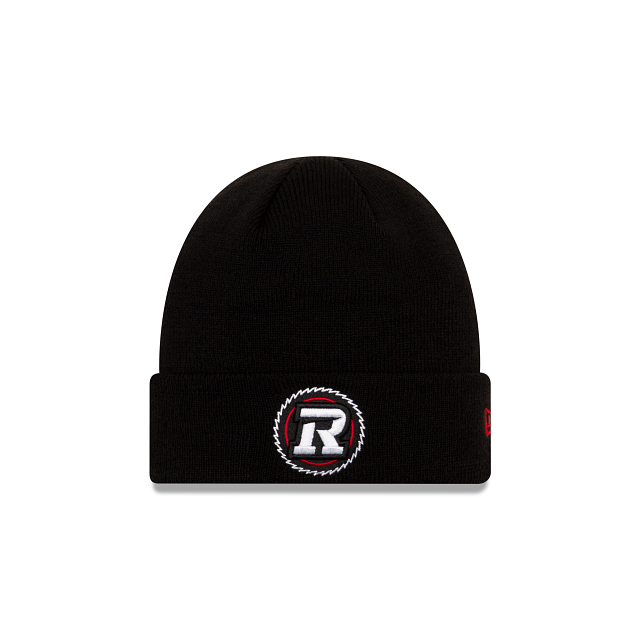 Ottawa RedBlacks CFL New Era Men Black Raised Cuff Knit Hat product image 1, provided for visual reference and product
