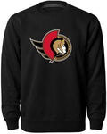 Ottawa Senators NHL Bulletin Men Black Twill Logo Express Crew Sweater product image 1, provided for visual reference and