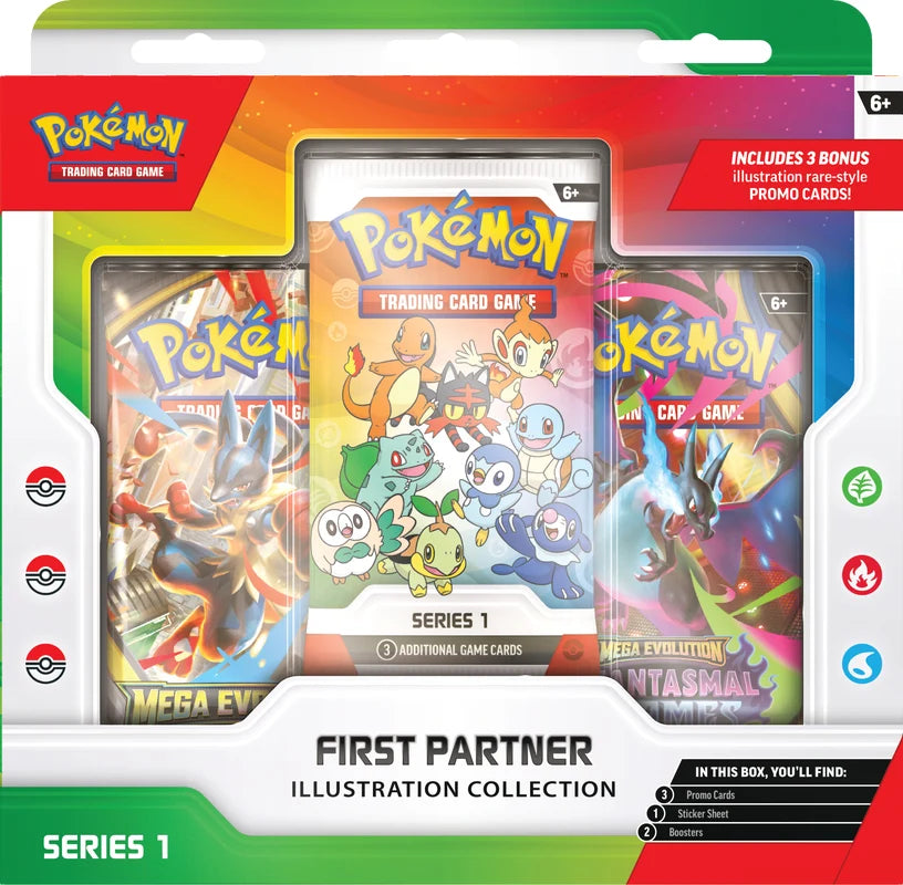 Pokémon TCG Mega Evolution First Partner Illustration Collection Box Series 1 product image 2, provided for visual reference