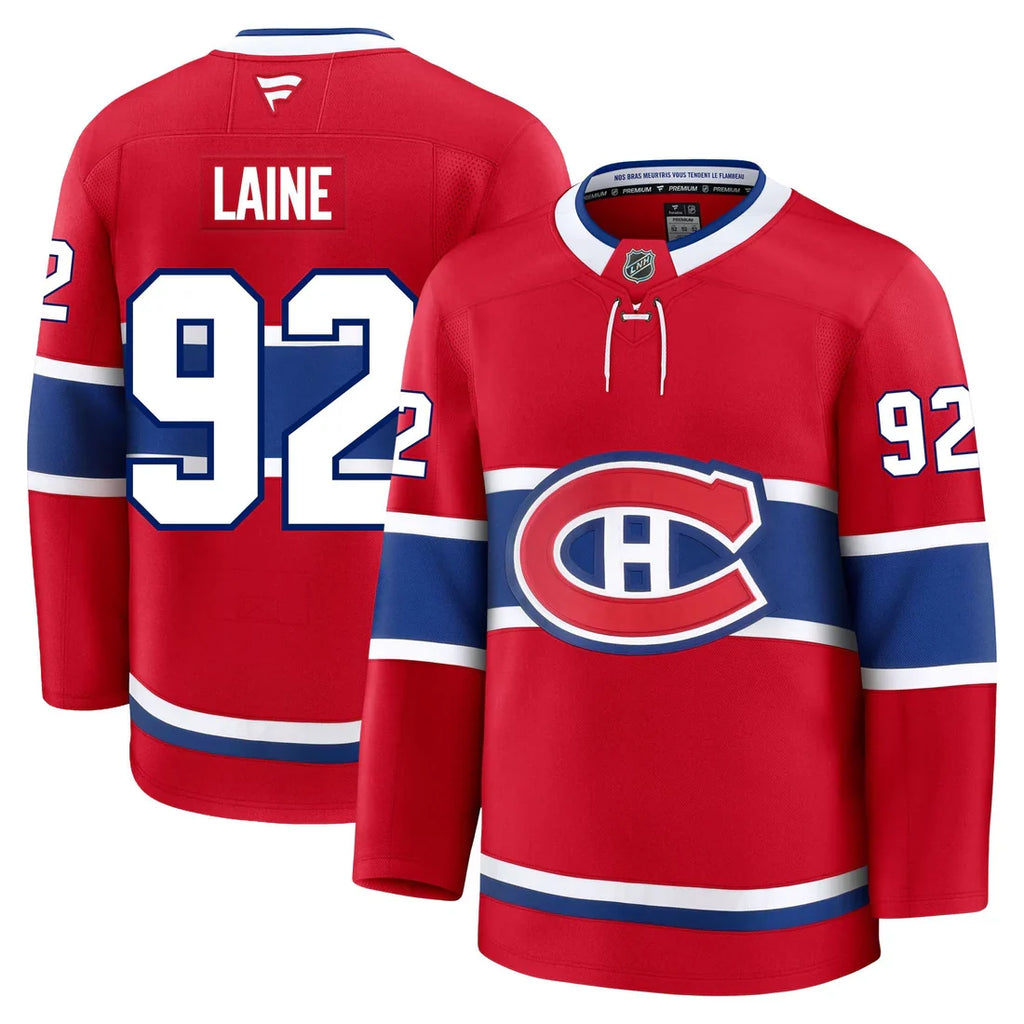 Patrik Laine Montreal Canadiens NHL Fanatics Branded Men Red Premium Jersey product image 3, provided for visual reference