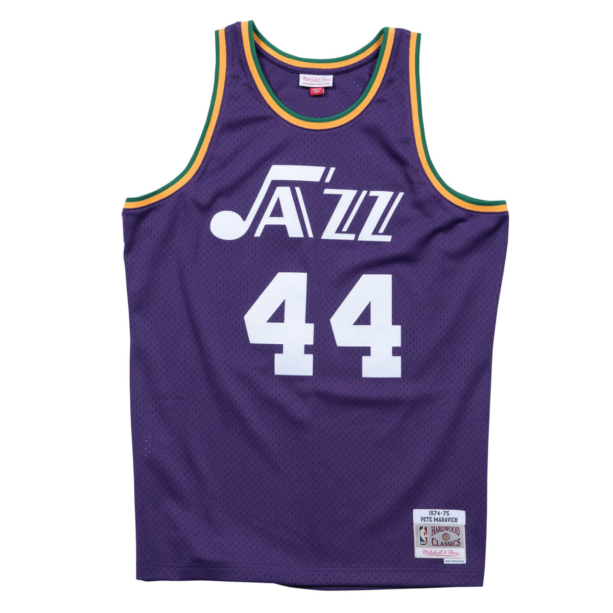 Pete Maravich New Orleans Jazz NBA Mitchell & Ness Men Purple 1974-75 Hardwood Classics Swingman Jersey product image 1,