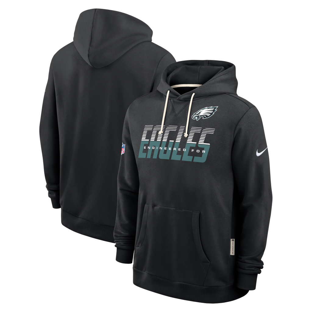 Philadelphia Eagles NFL Nike Men Charcoal Black Sideline Standard Issue Dri-FIT Pullover Hoodie product image 3, provided