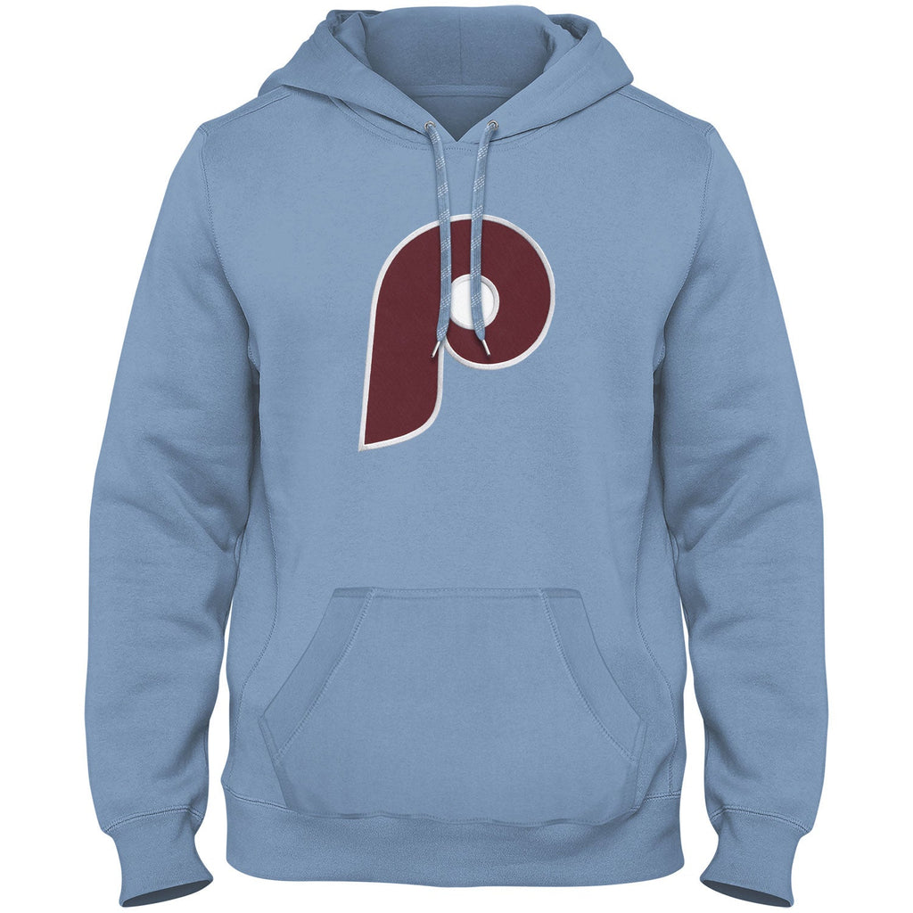 Philadelphia Phillies MLB Bulletin Men Light Blue Cooperstown Express Twill Logo Hoodie product image 1, provided for visual