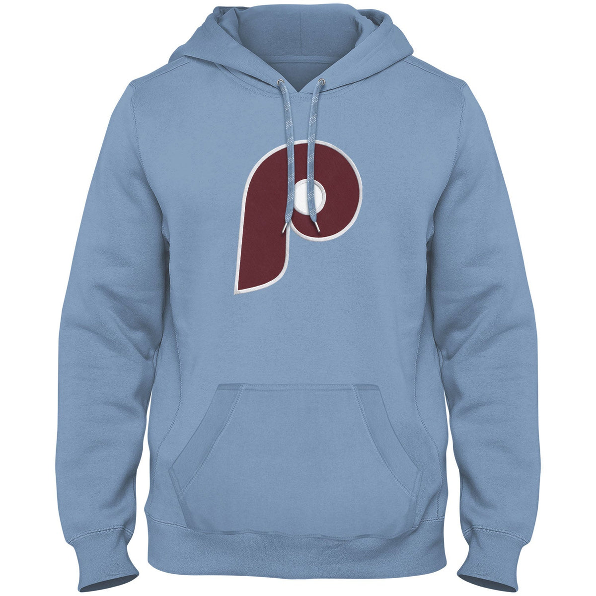 Philadelphia Phillies MLB Bulletin Men Light Blue Cooperstown Express Twill Logo Hoodie product image 1, provided for visual