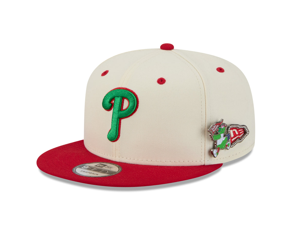 Philadelphia Phillies MLB New Era Men Cream/Red 9Fifty Mascot Pin Snapback product image 1, provided for visual reference