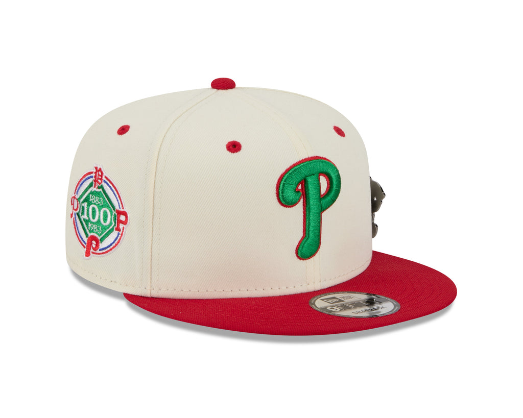Philadelphia Phillies MLB New Era Men Cream/Red 9Fifty Mascot Pin Snapback product image 4, provided for visual reference