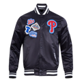 Philadelphia Phillies MLB Pro Standard Men Black DIY Pick Stitch Rib Satin Jacket product image 1, provided for visual