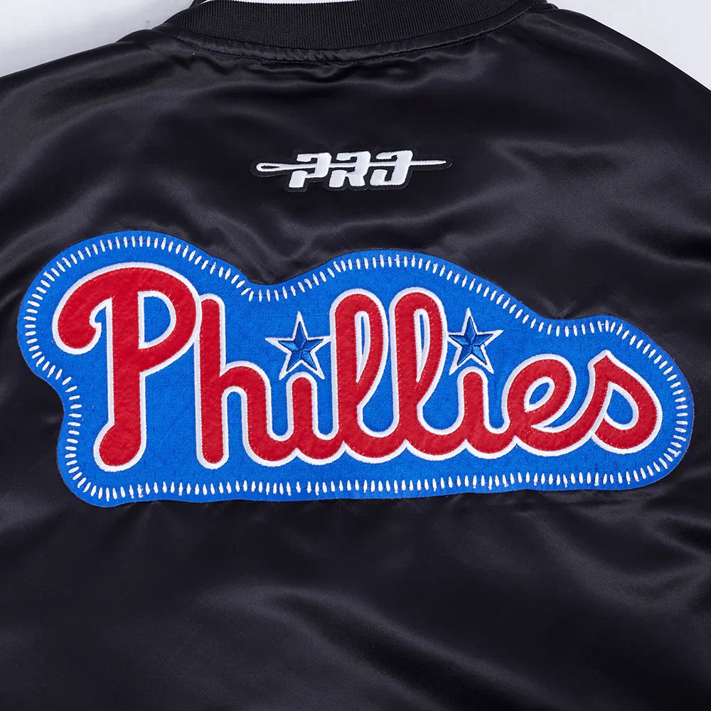 Philadelphia Phillies MLB Pro Standard Men Black DIY Pick Stitch Rib Satin Jacket product image 5, provided for visual