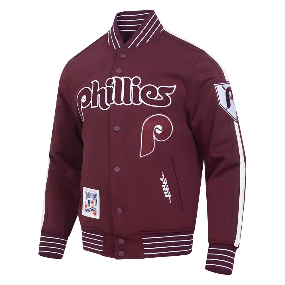 Philadelphia Phillies MLB Pro Standard Men Maroon Cooperstown Game Day Double Knit Jacket product image 3, provided for