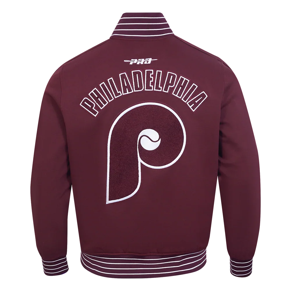 Philadelphia Phillies MLB Pro Standard Men Maroon Cooperstown Game Day Double Knit Jacket product image 2, provided for