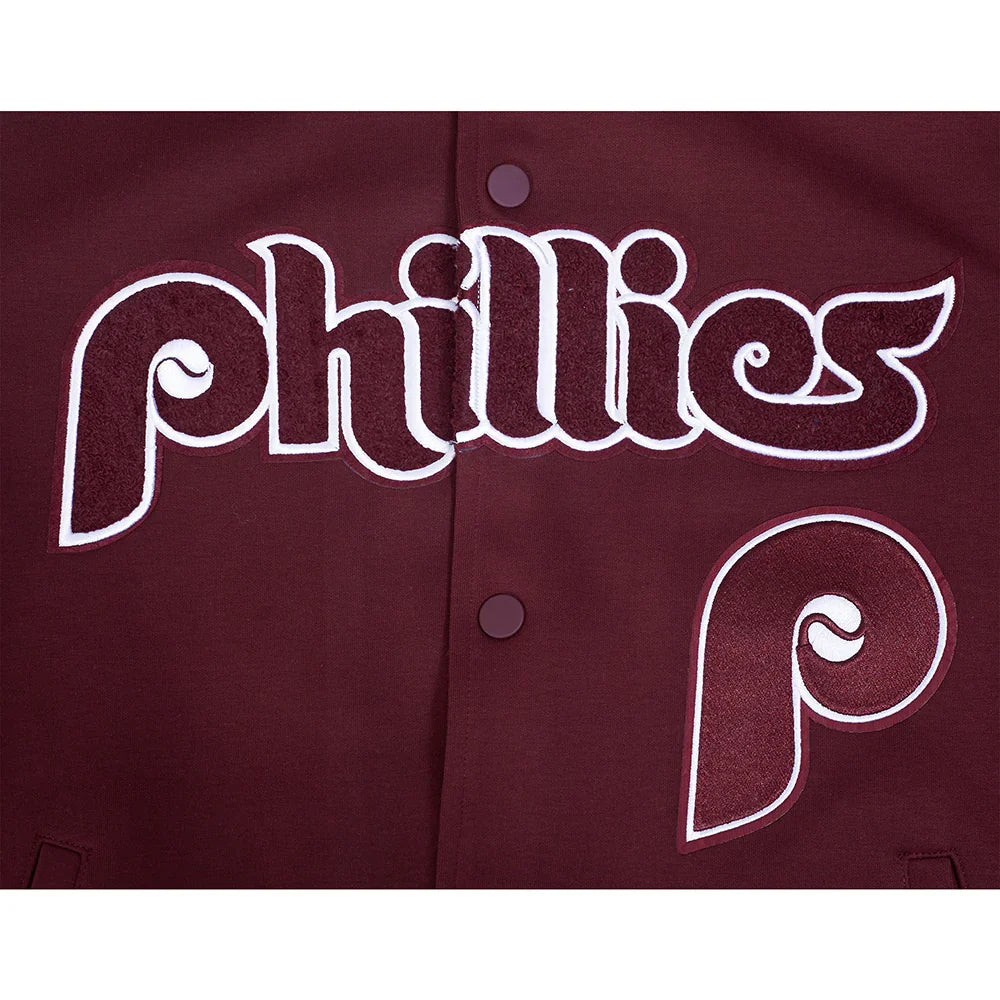 Philadelphia Phillies MLB Pro Standard Men Maroon Cooperstown Game Day Double Knit Jacket product image 5, provided for