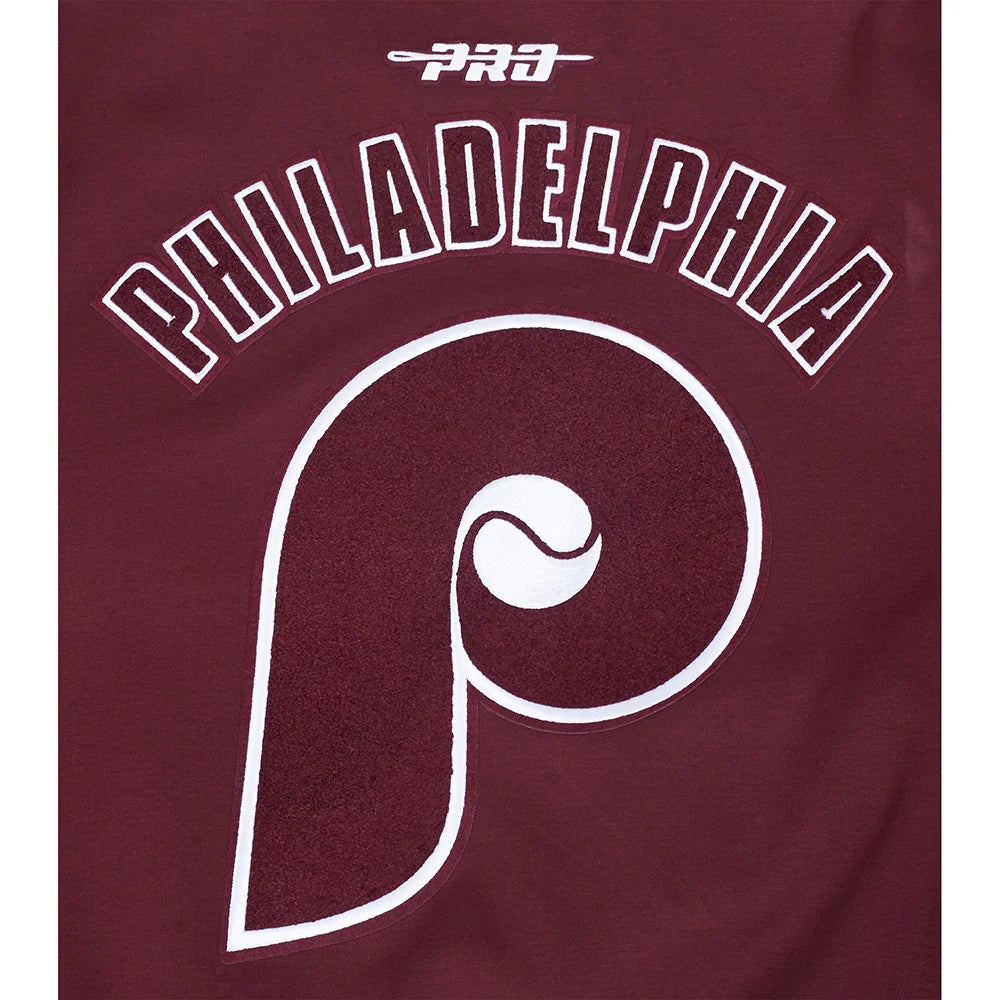 Philadelphia Phillies MLB Pro Standard Men Maroon Cooperstown Game Day Double Knit Jacket product image 9, provided for