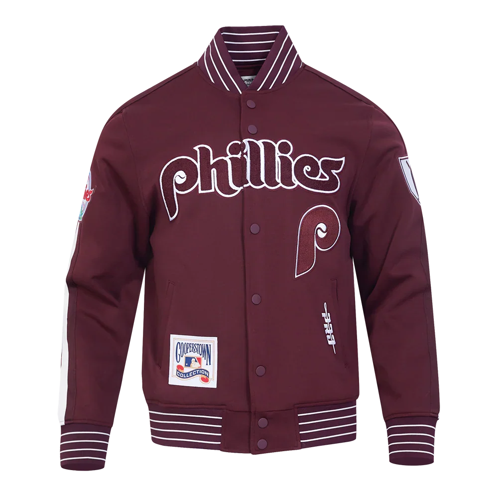 Philadelphia Phillies MLB Pro Standard Men Maroon Cooperstown Game Day Double Knit Jacket product image 1, provided for