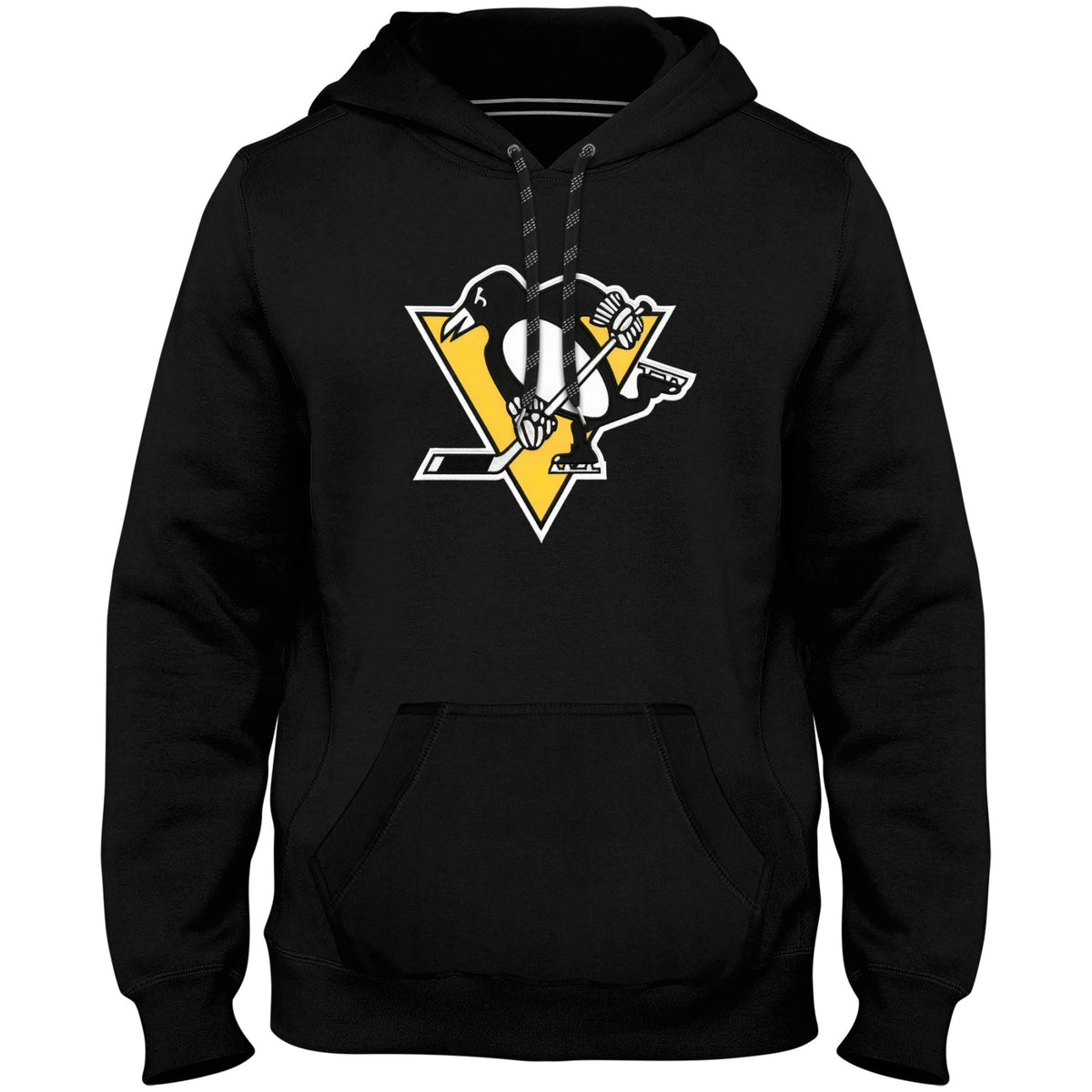 Pittsburgh Penguins NHL Bulletin Men Black Express Twill Logo Hoodie product image 1, provided for visual reference and
