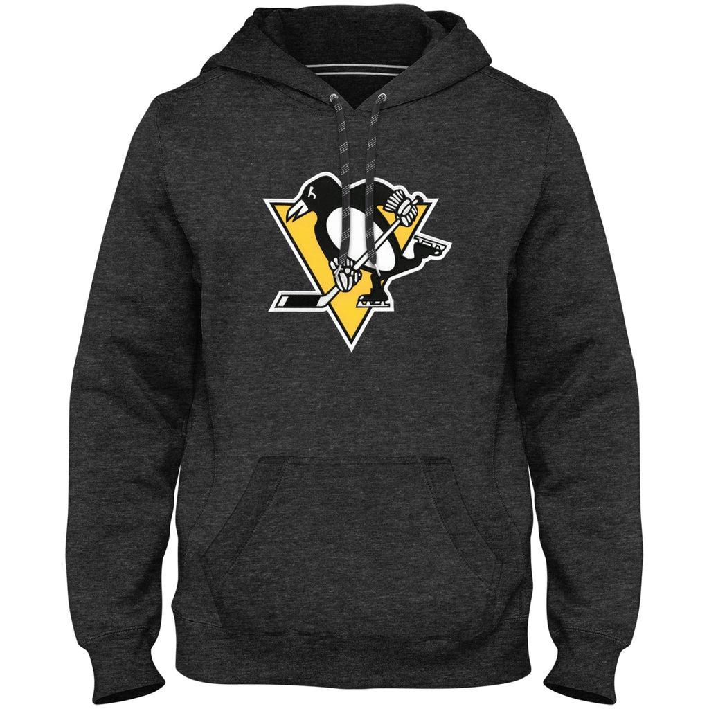 Pittsburgh Penguins NHL Bulletin Men Charcoal Express Twill Logo Hoodie product image 1, provided for visual reference and